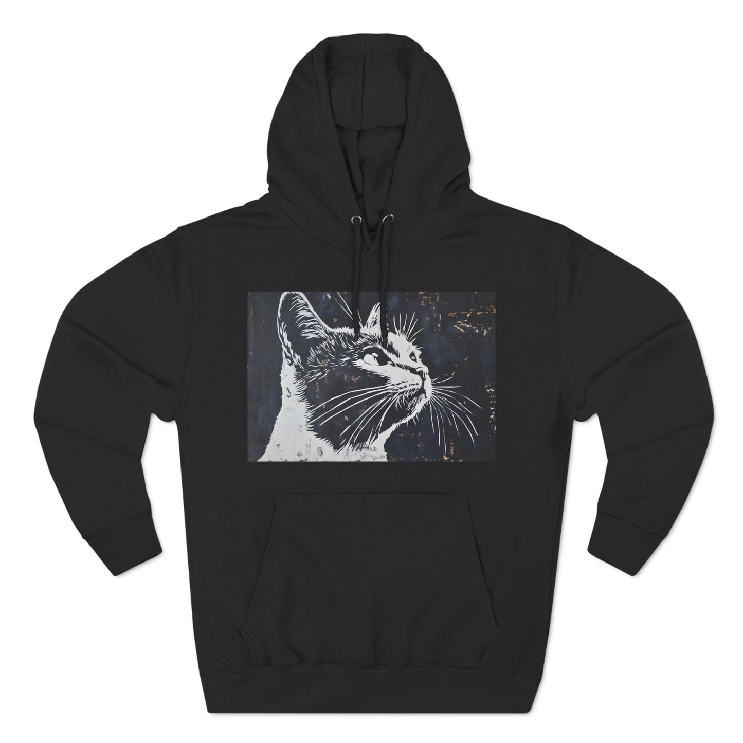 Cat Three-Panel Fleece Hoodie