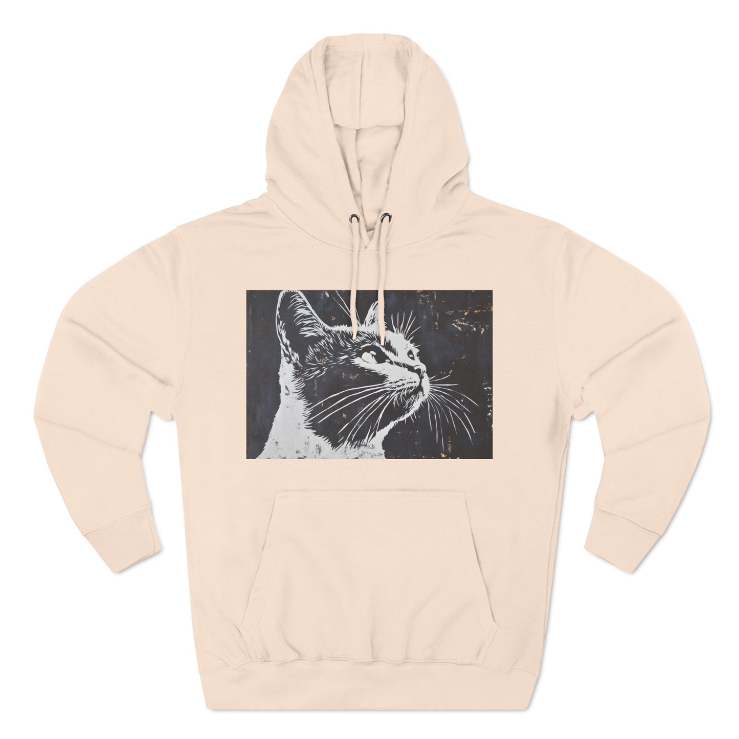 Cat Three-Panel Fleece Hoodie