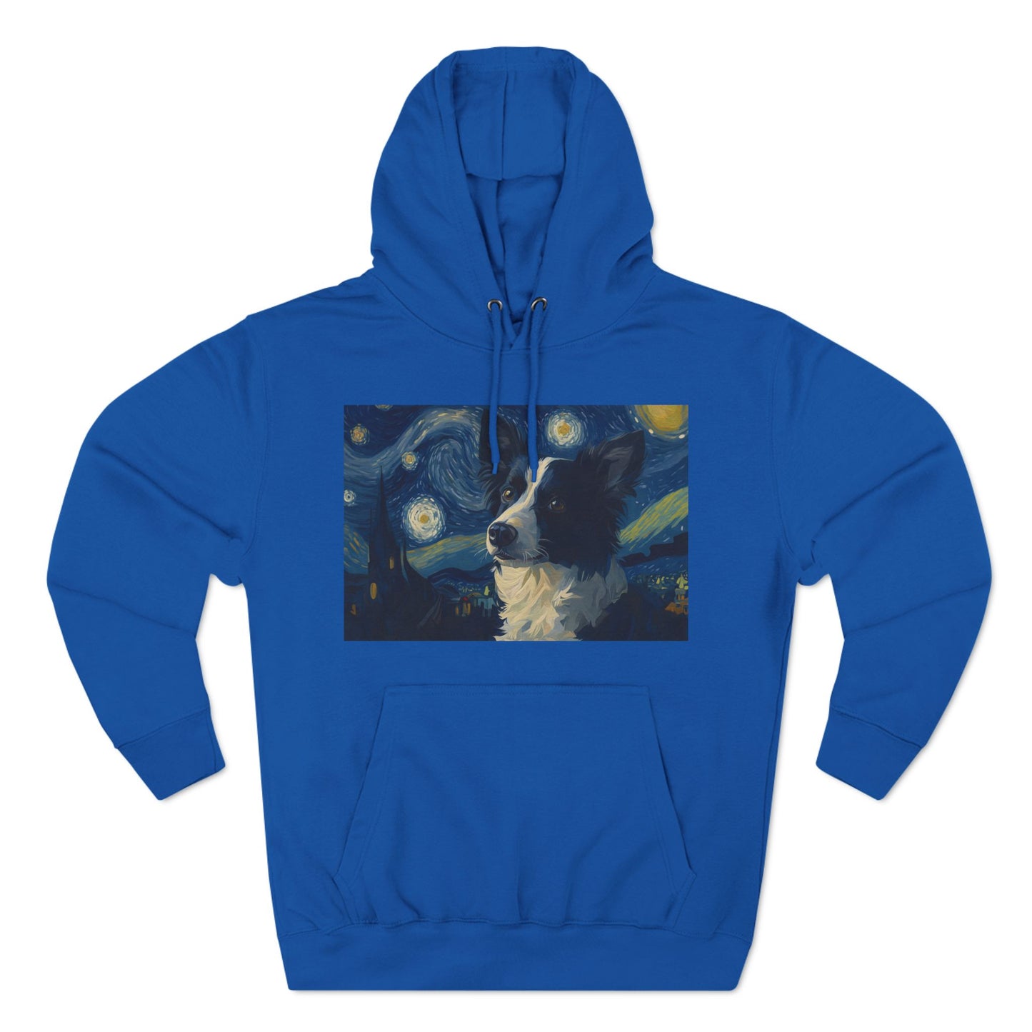 Starry Night Cat Three-Panel Fleece Hoodie