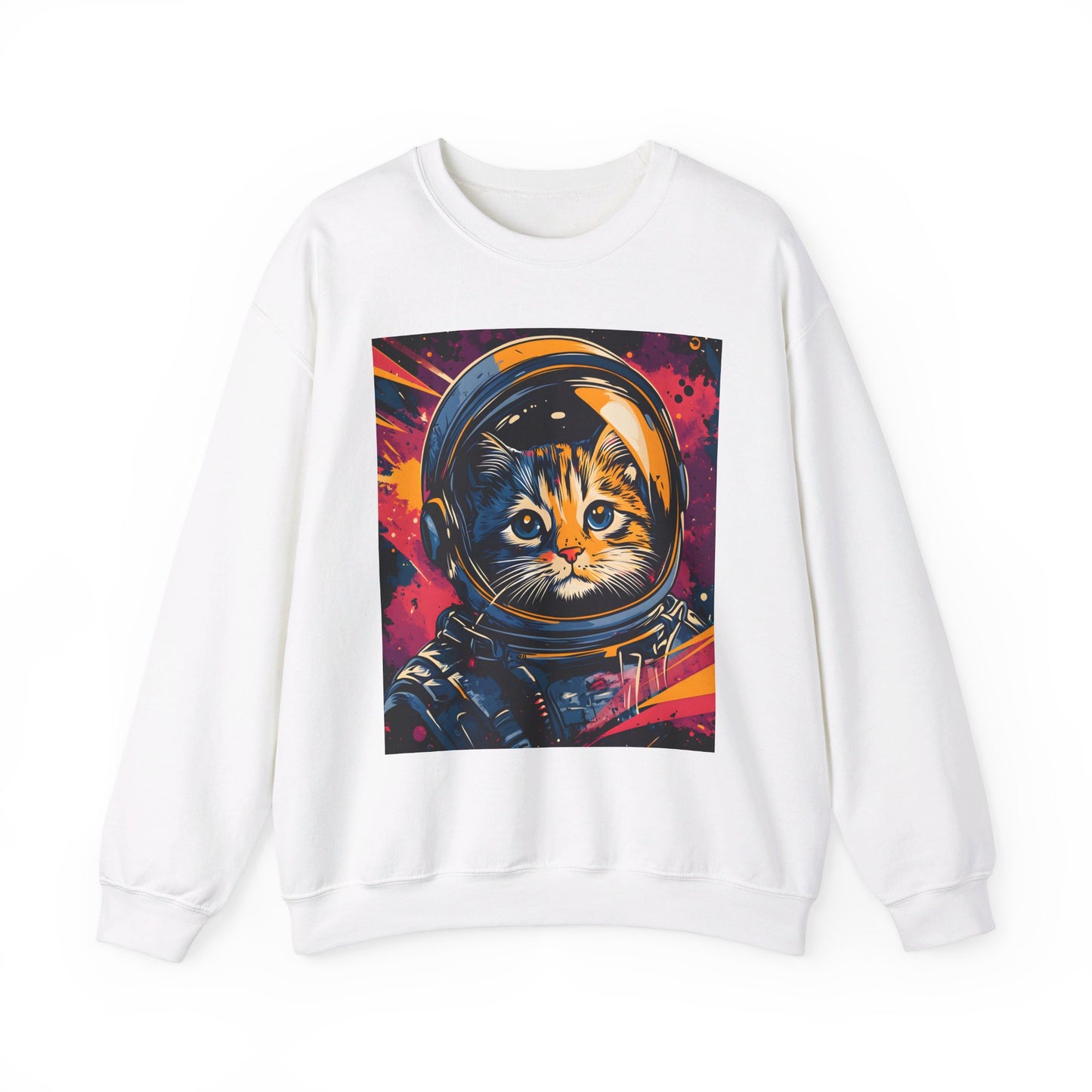 Space Cat Unisex Heavy Blend™ Crewneck Sweatshirt