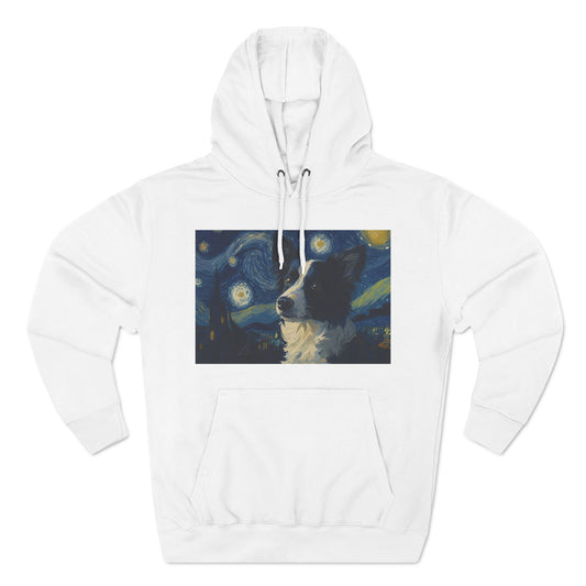 Starry Night Cat Three-Panel Fleece Hoodie