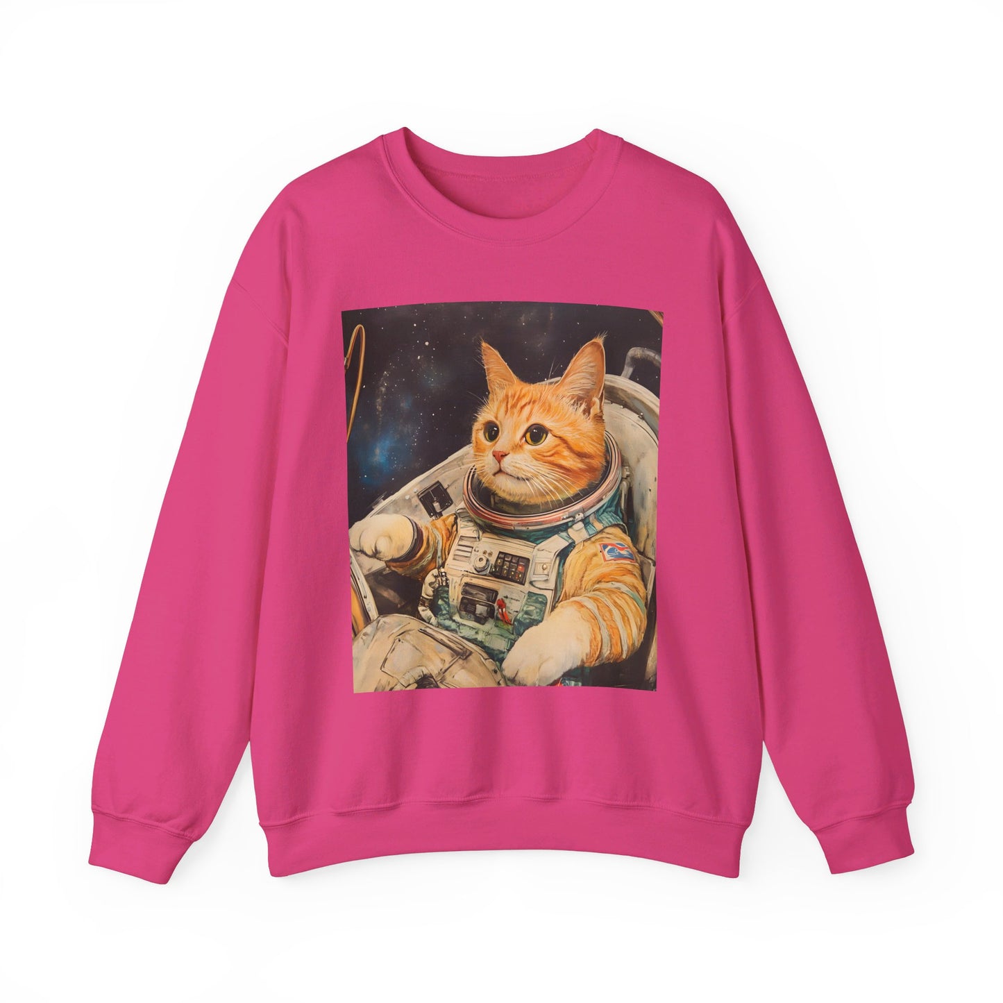 Space Cat Unisex Heavy Blend™ Crewneck Sweatshirt