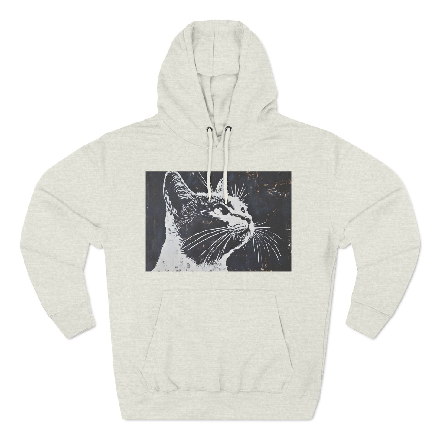 Cat Three-Panel Fleece Hoodie