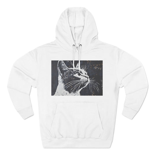 Cat Three-Panel Fleece Hoodie